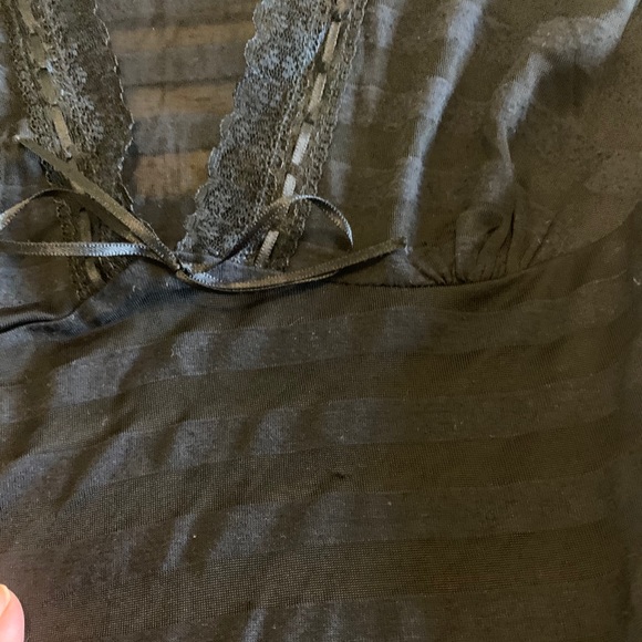 ❤️LINGERIE INSPIRED SHEER BLACK STRIPED TOP - Picture 5 of 5